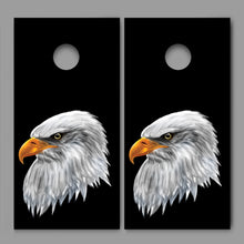 American Bald Eagle Head Black Design Cornhole Board Decal Wraps