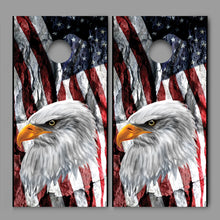 American Bald Eagle Head Stone Flag Design Cornhole Board Decal Wraps