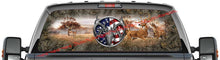American Flag Deer Hunter Buck Forest Rear Window Decal Graphic