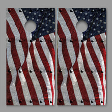 American Flag Rivets Design Cornhole Board Decal Wraps