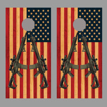 American Flag Wood Guns 2nd Amend Corn hole Board Decal Wrap