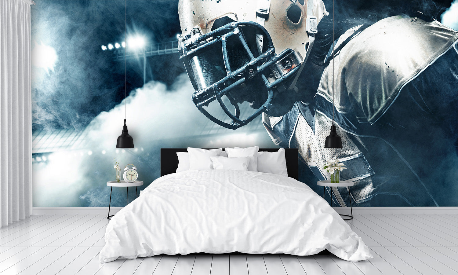American Football Sportsman Running in Action Wall Mural