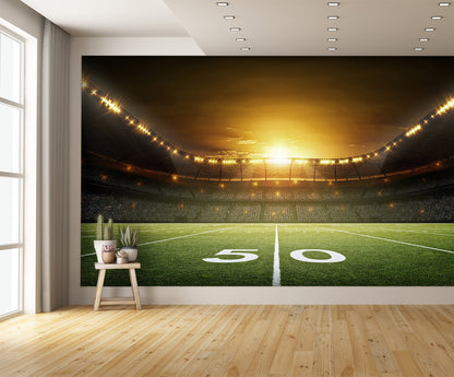 American Football Stadium Wall Mural