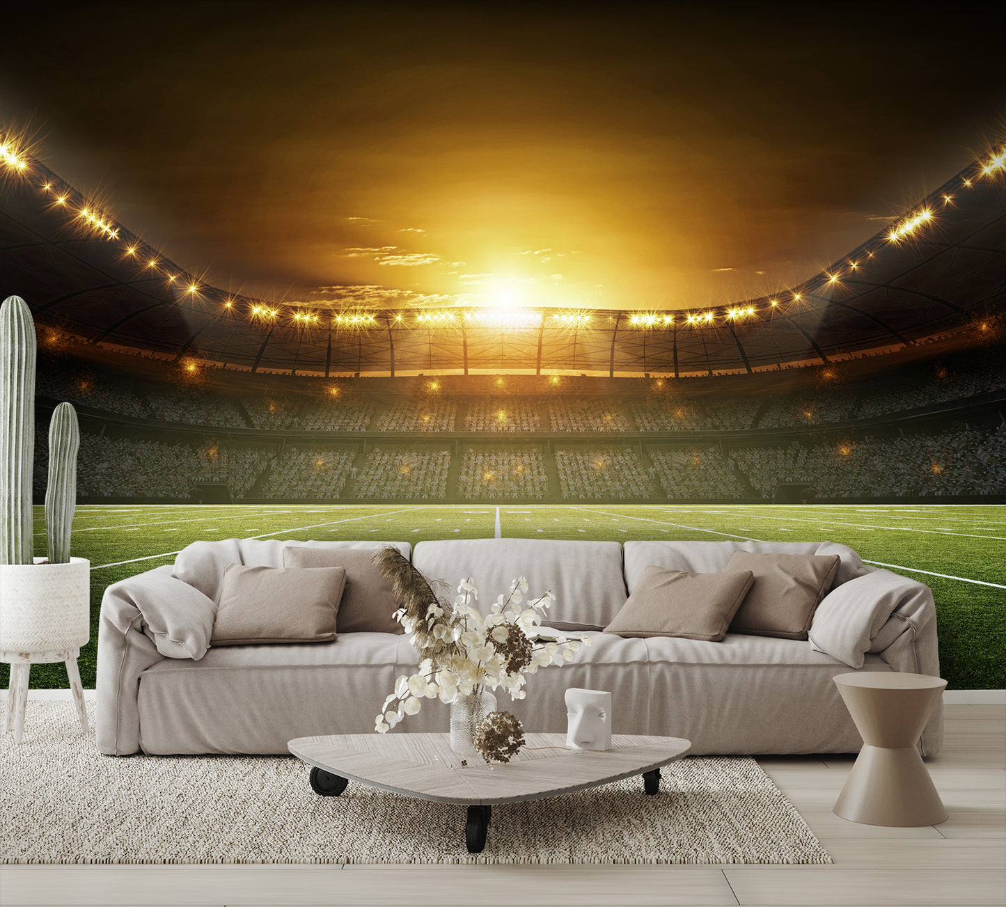 American Football Stadium Wall Mural