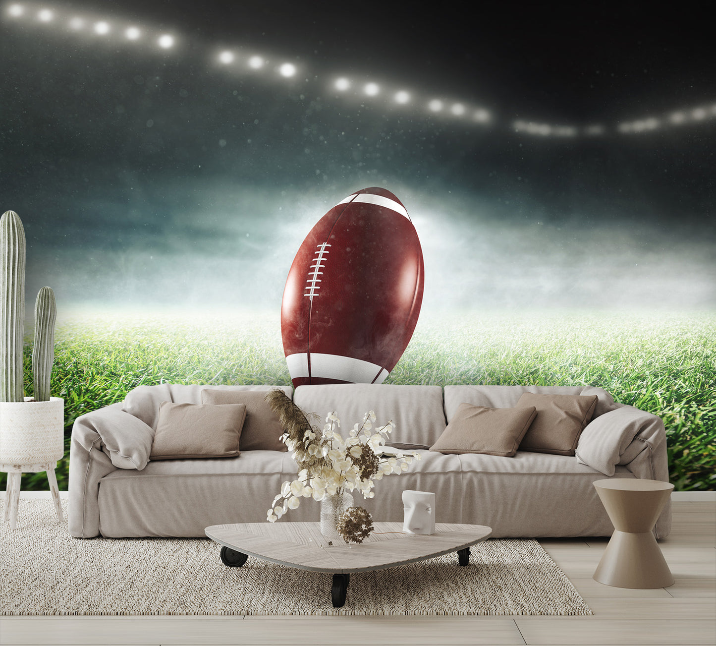 American Football is on Stadium Wall Mural