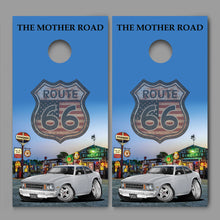 Route 66 Bob's Gasoline Alley 1976 Chevy Nova Cornhole Board Decal Wrap