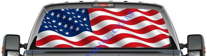 American Flag-Rear Window Decal-Graphic - Let's Print Big