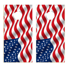 American Waving Flag Corn Hole Board Decal Wrap sticker