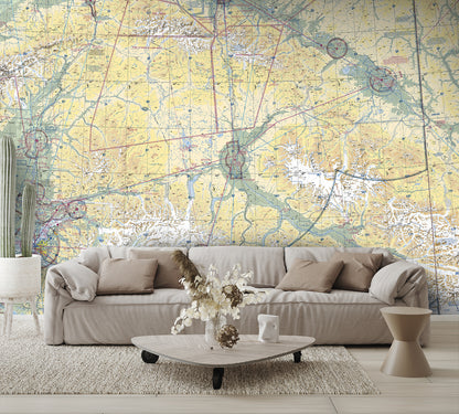 Aeronautical Chart Anchorage Wall Mural