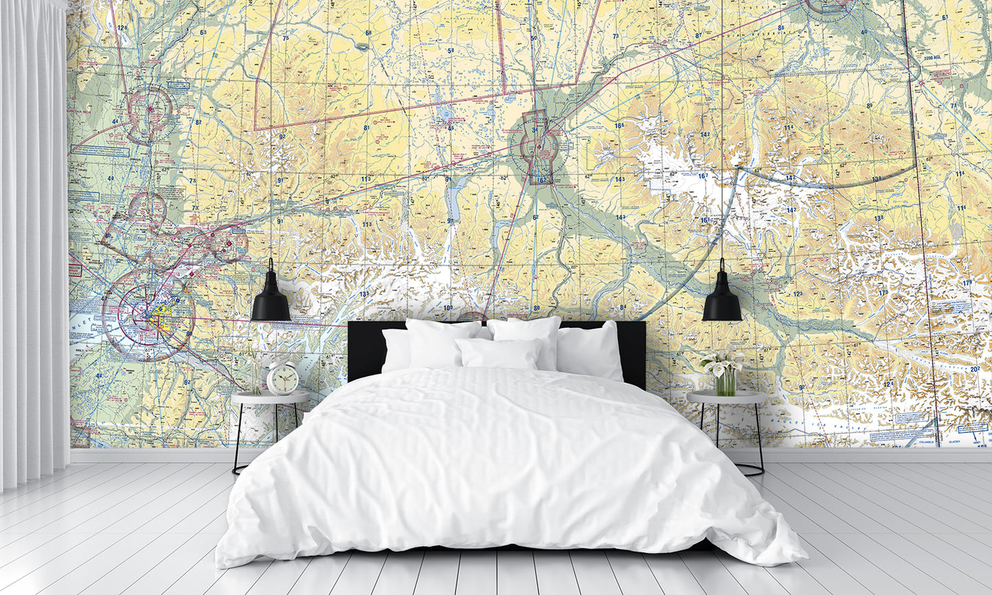 Aeronautical Chart Anchorage Wall Mural