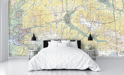 Aeronautical Chart Anchorage Wall Mural