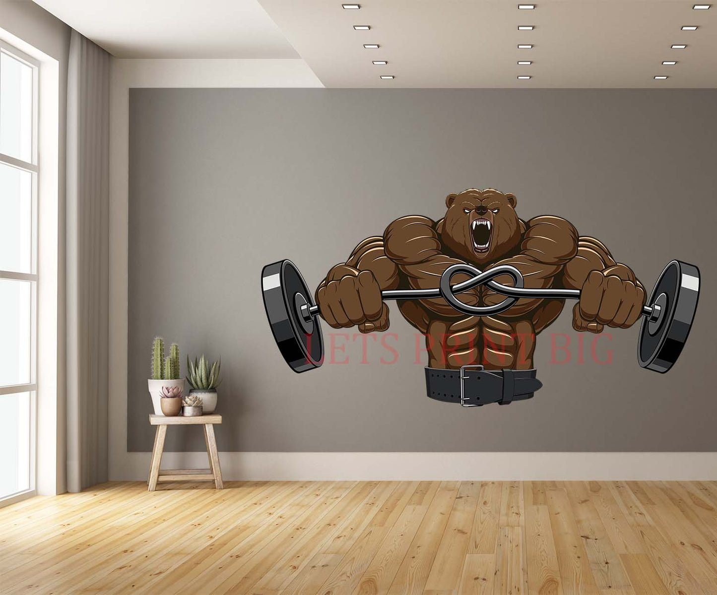 Angry Bear Head Mascot Wall Art Decal