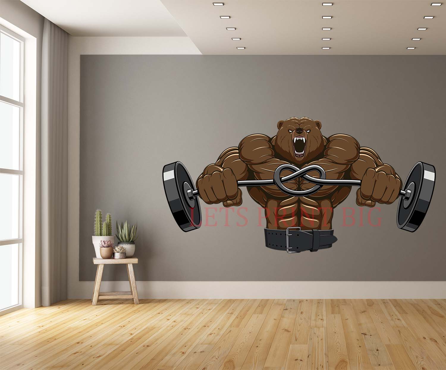 Angry Bear Head Mascot Wall Art Decal