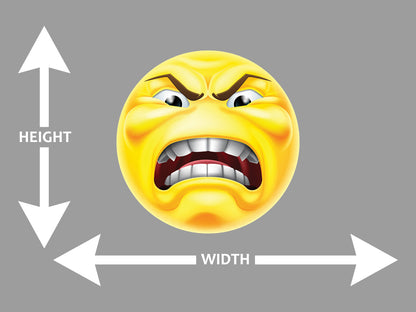 Angry Emotion Cartoon Face Wall Art Decal