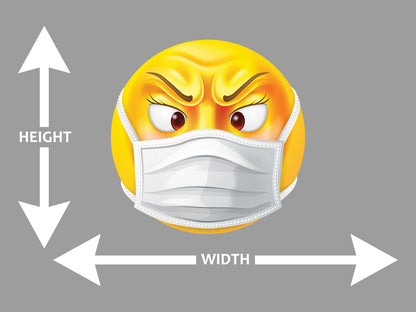 Angry Female Emotion Medical Mask Wall Art Decal