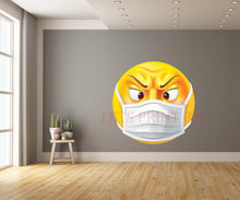 Angry Female Emotion Medical Mask Wall Art Decal
