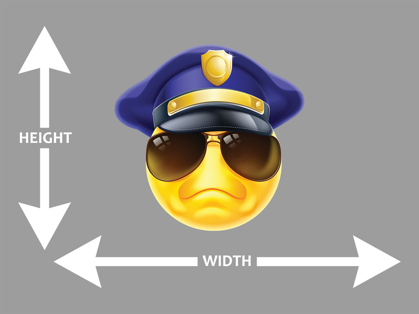 Angry Policeman Emotion Cartoon Wall Art Decal