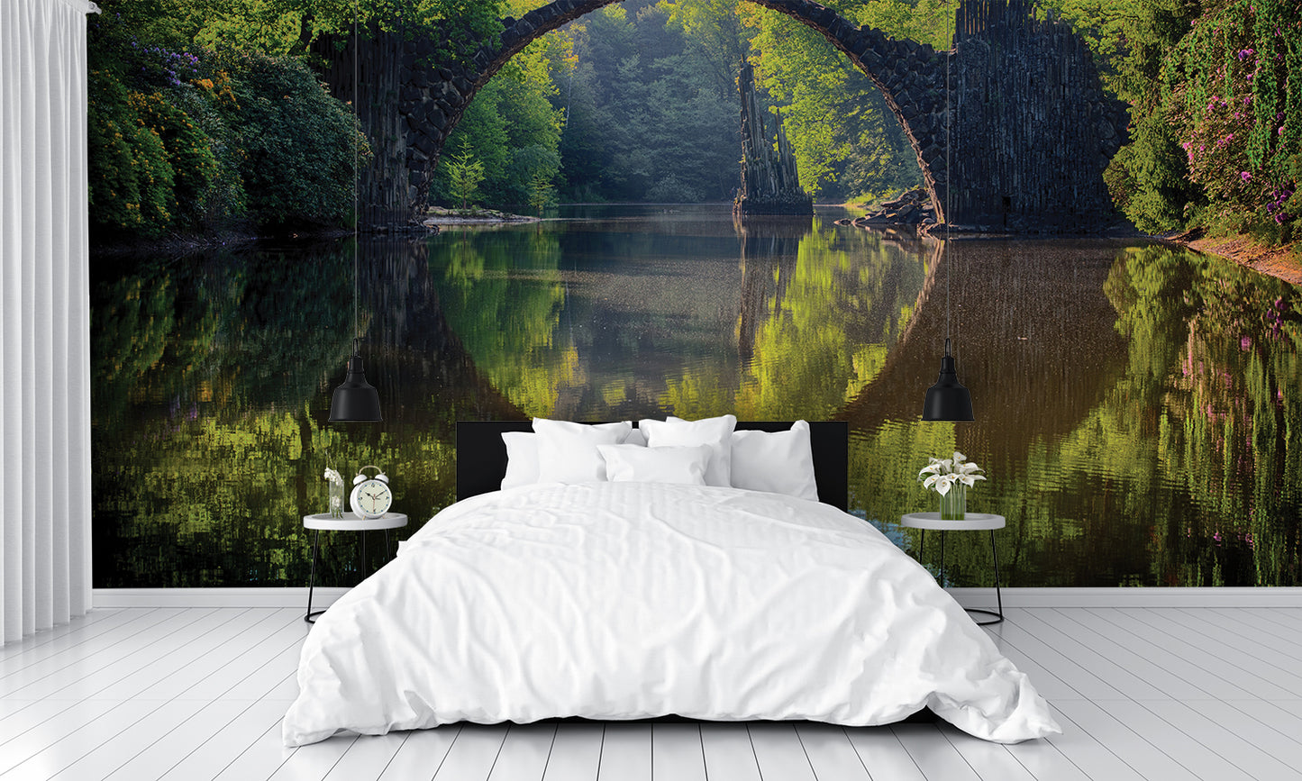Arch Bridge Reflection Wall Mural