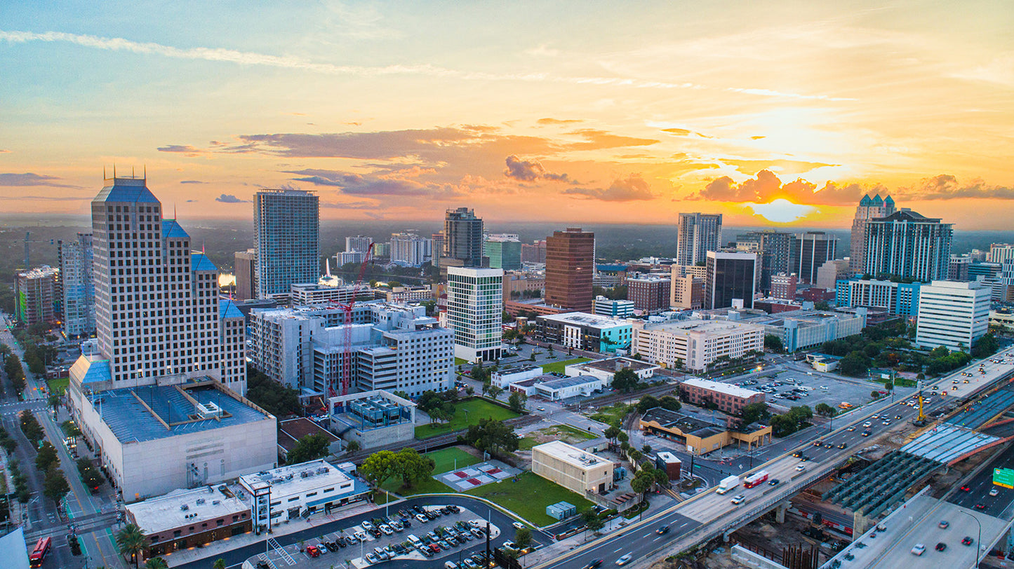 Aerial View Orlando Florida Downtown Wall Mural