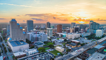 Aerial View Orlando Florida Downtown Wall Mural
