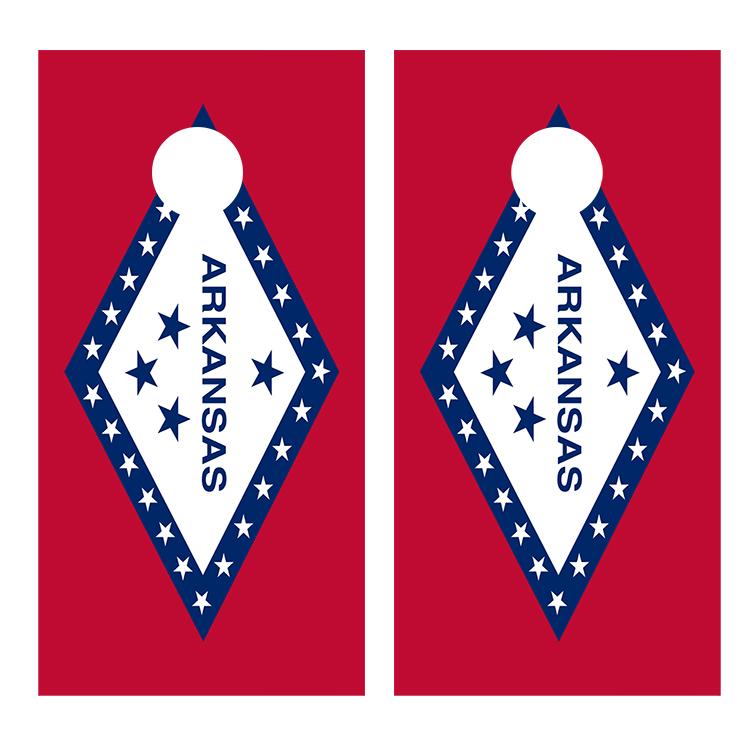 Flag of Arkansas Cornhole Decal Wrap
