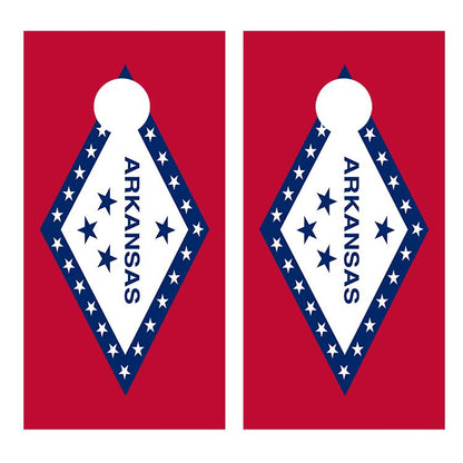 Flag of Arkansas Cornhole Decal Wrap