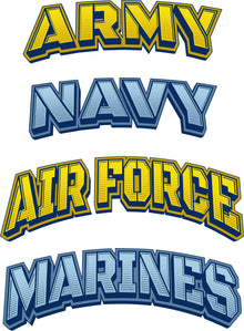 Army, Navy, Air Force, or Marines Decals Sticker - Let's Print Big