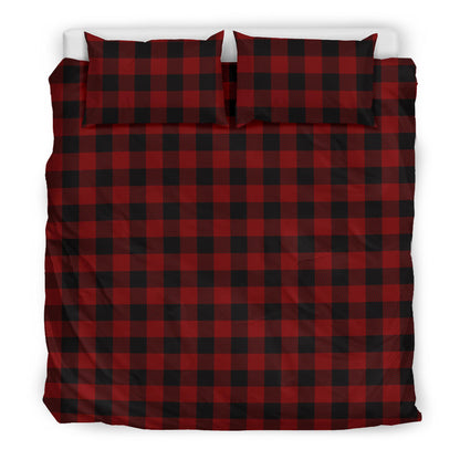 Black and Red Buffalo Plaid Print Bedding Set