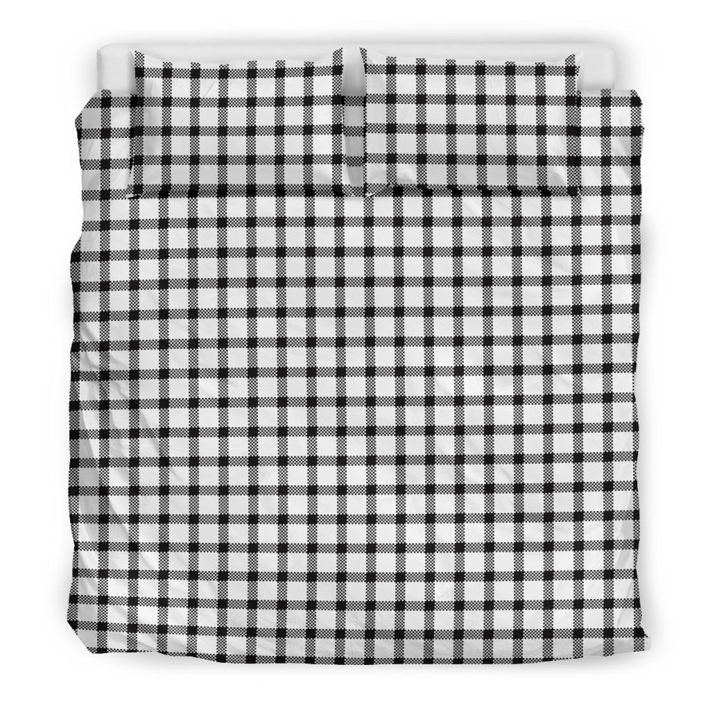 Black and White Buffalo Plaid Print B Bedding Set