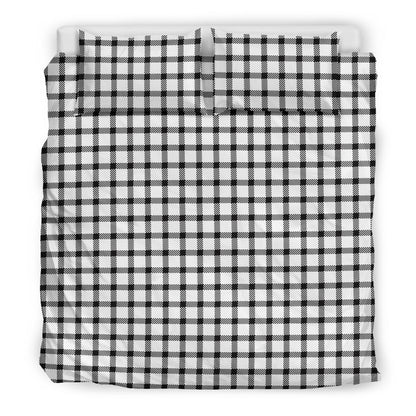 Black and White Buffalo Plaid Print B Bedding Set