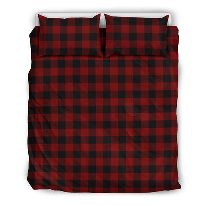 Black and Red Buffalo Plaid Print Bedding Set