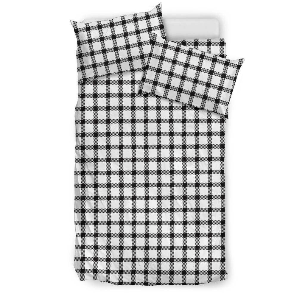 Black and White Buffalo Plaid Print B Bedding Set