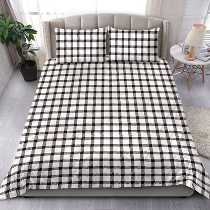 Black and White Buffalo Plaid Print B Bedding Set