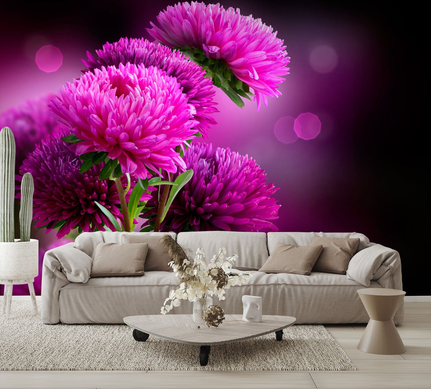 Aster Flowers Art Wall Mural