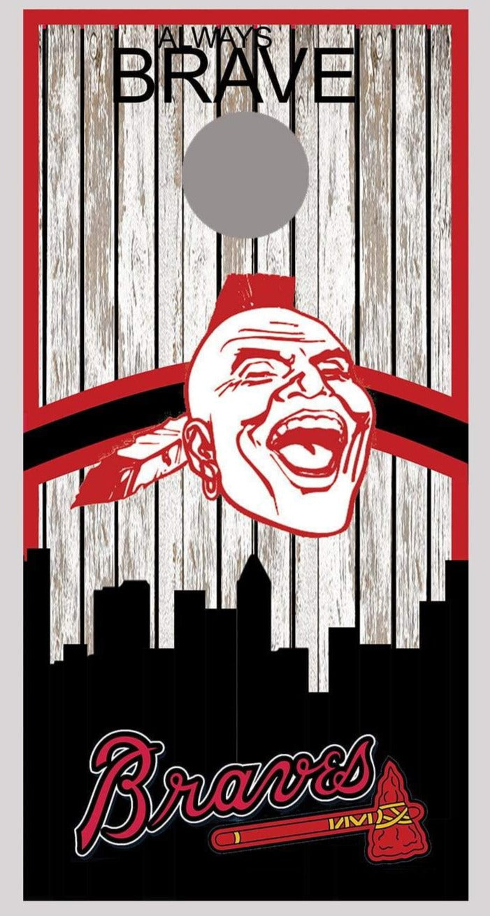 Atlanta Braves Baseball design corn hole board decal wraps