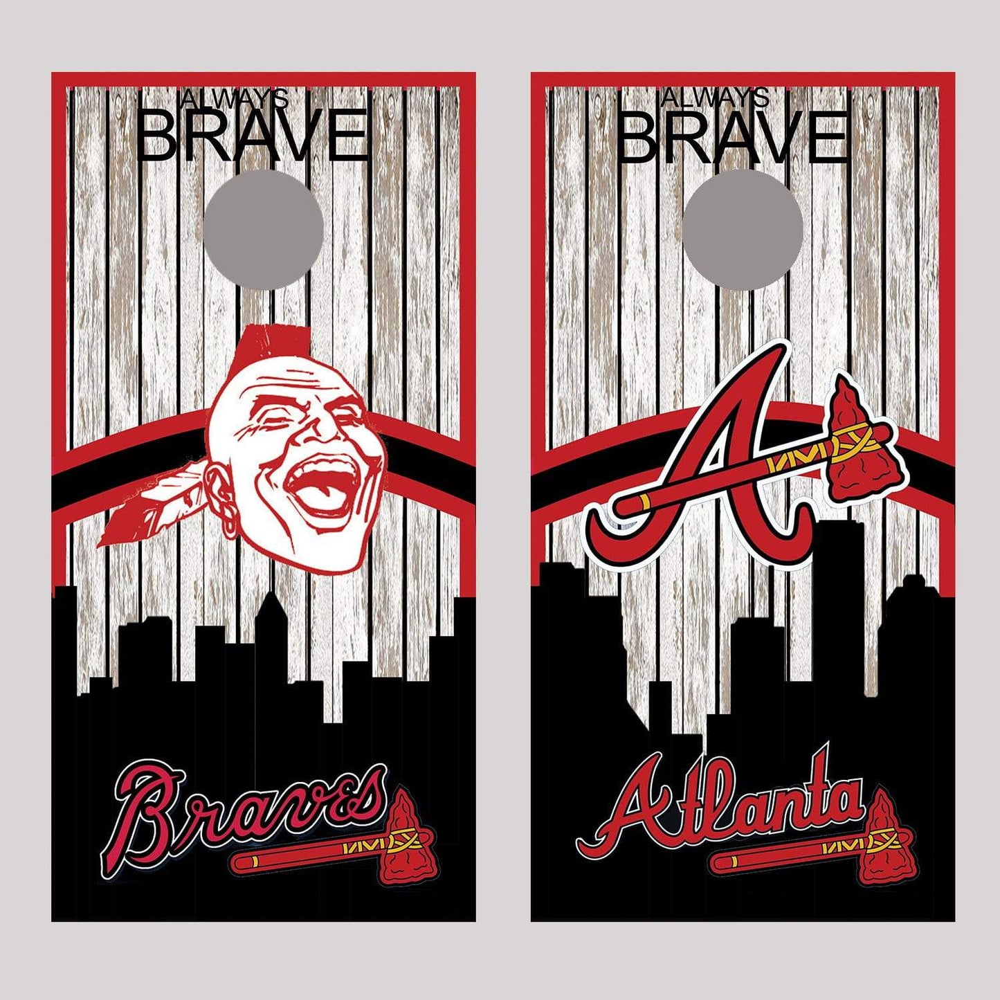 Atlanta Braves Baseball design corn hole board decal wraps