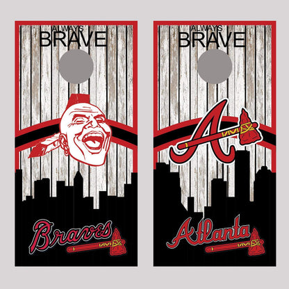 Atlanta Braves Baseball design corn hole board decal wraps