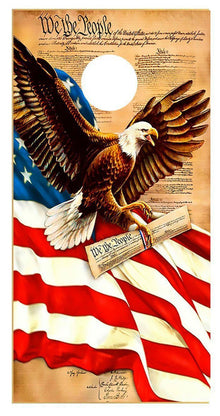 Eagle Cornhole Skins Flag Constitution Decal Wraps single