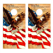 Eagle Cornhole Skins Flag Constitution Decal Wraps set
