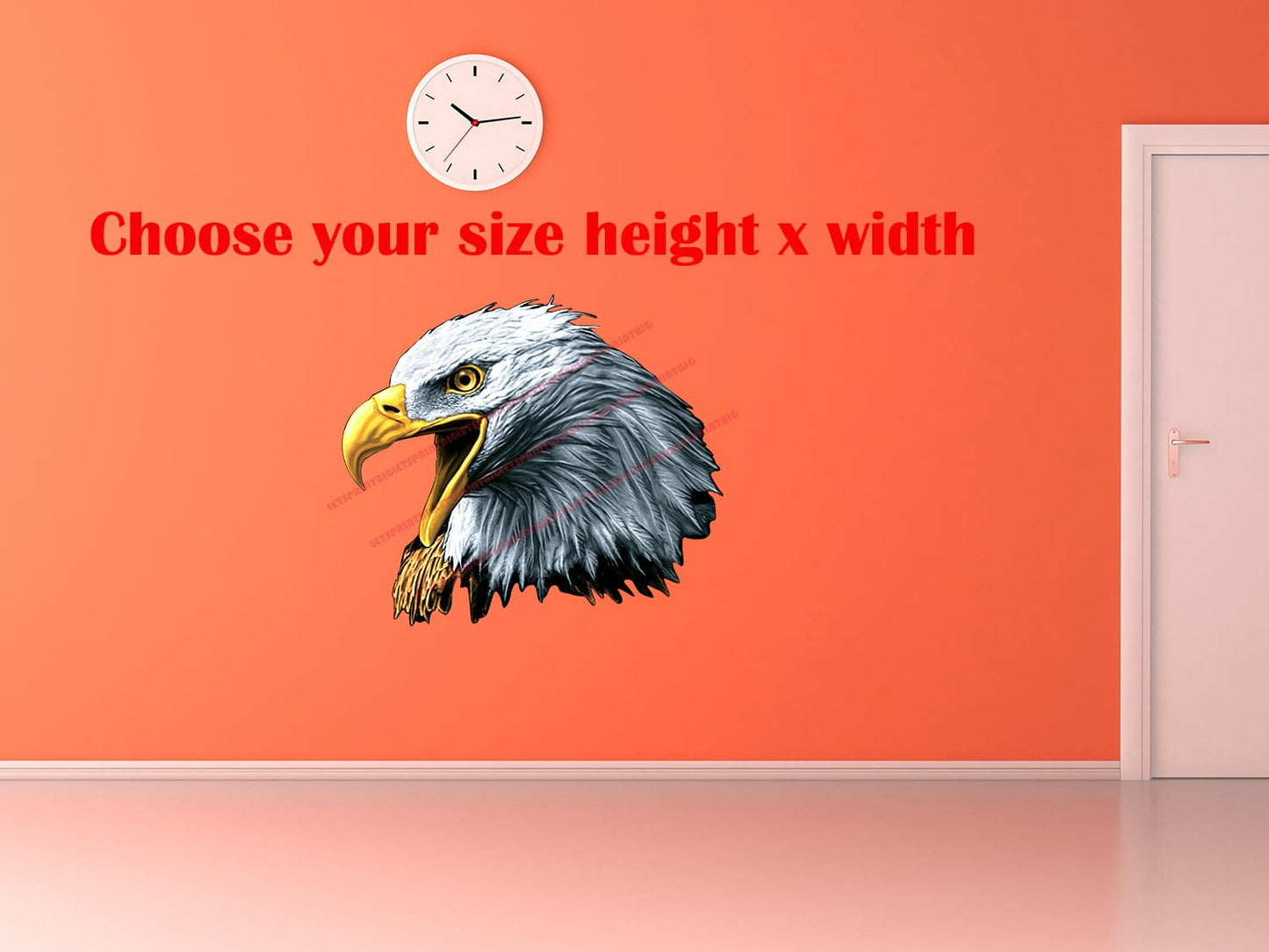 American Bald Eagle Head Wall Art Wall Decal Indoors Outdoors Large