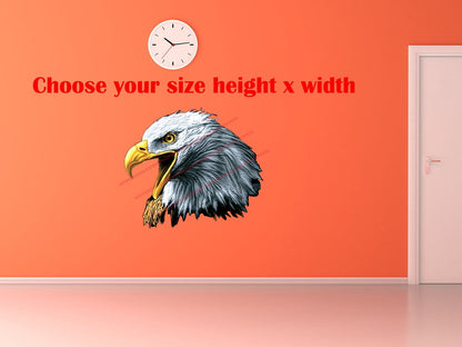 American Bald Eagle Head Wall Art Wall Decal Indoors Outdoors Large