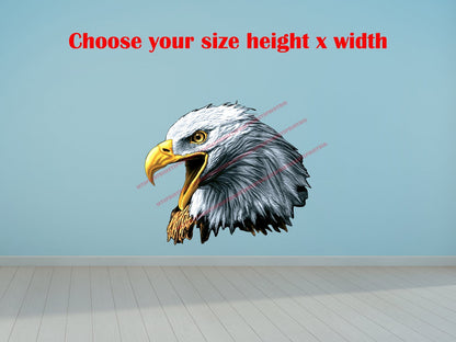 American Bald Eagle Head Wall Art Wall Decal Indoors Outdoors Large