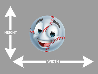 Baseball Emotion Face Cartoon Wall Art Decal