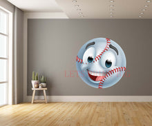 Baseball Emotion Face Cartoon Wall Art Decal