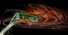 Man Cave - Garage Combo Basketball Goal Wallpaper and Court Floor Graphics - Let's Print Big