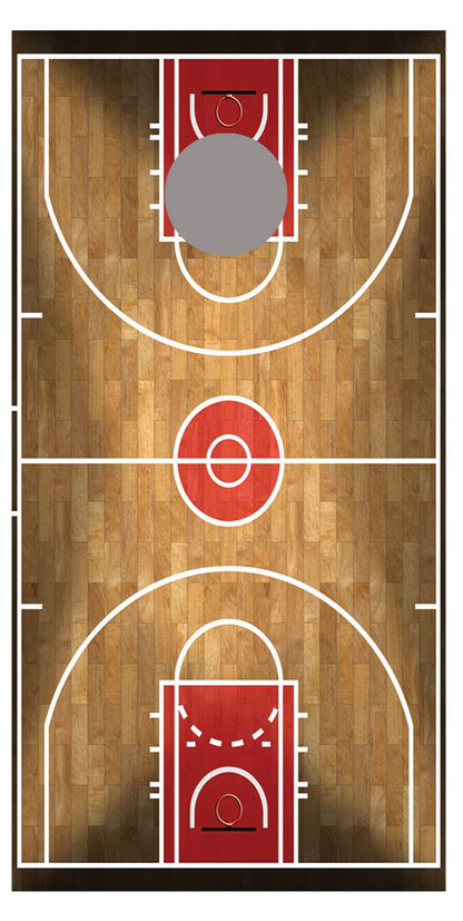 Basketball Court Corn Hole Decal Wrap