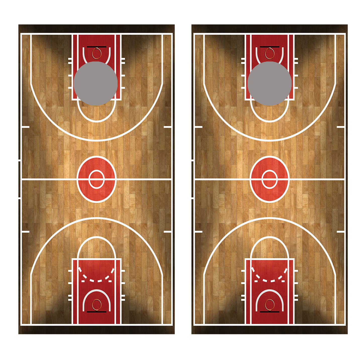 Basketball Court Corn Hole Decal Wrap