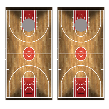 Basketball Court Corn Hole Decal Wrap