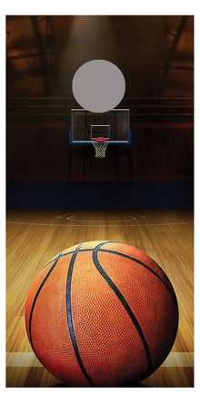 Basketball on Court Corn Hole Decal Wrap