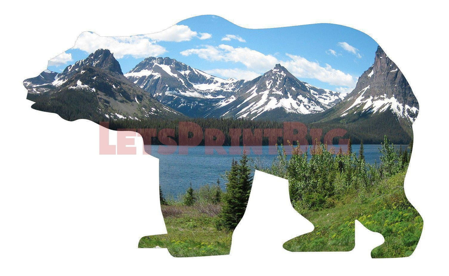 Bear Silhouette Montana Background Image Large Wall Decals